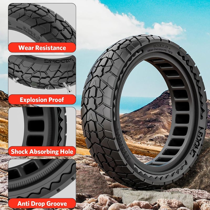 Cooryda 8.5x2" Off-road Scooter Tire - Fits Mijia Xiaomi m365 Pro/GoTrax GXL V2/XR & More (Black, 1pc) - Image 2